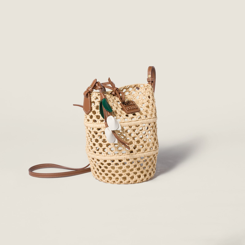 Miu Miu Raffia crochet pouch outlook
