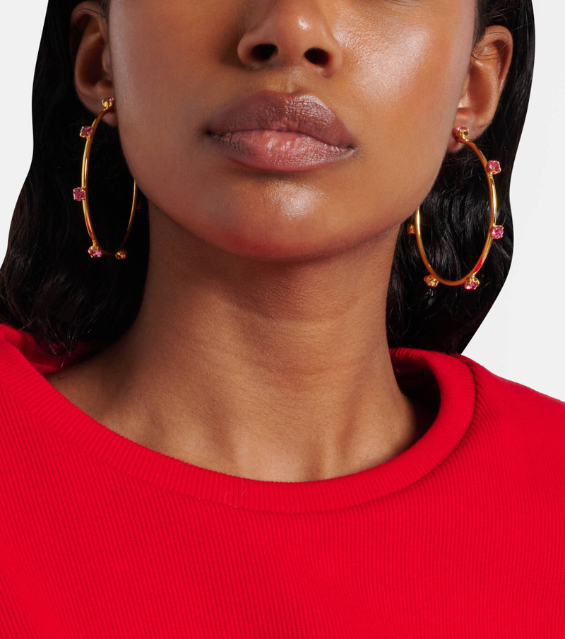 Embellished gold-plated hoop earrings 3