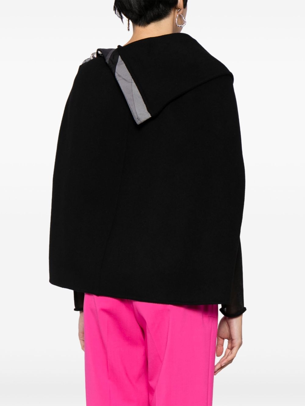 folded-edge knitted poncho - 4
