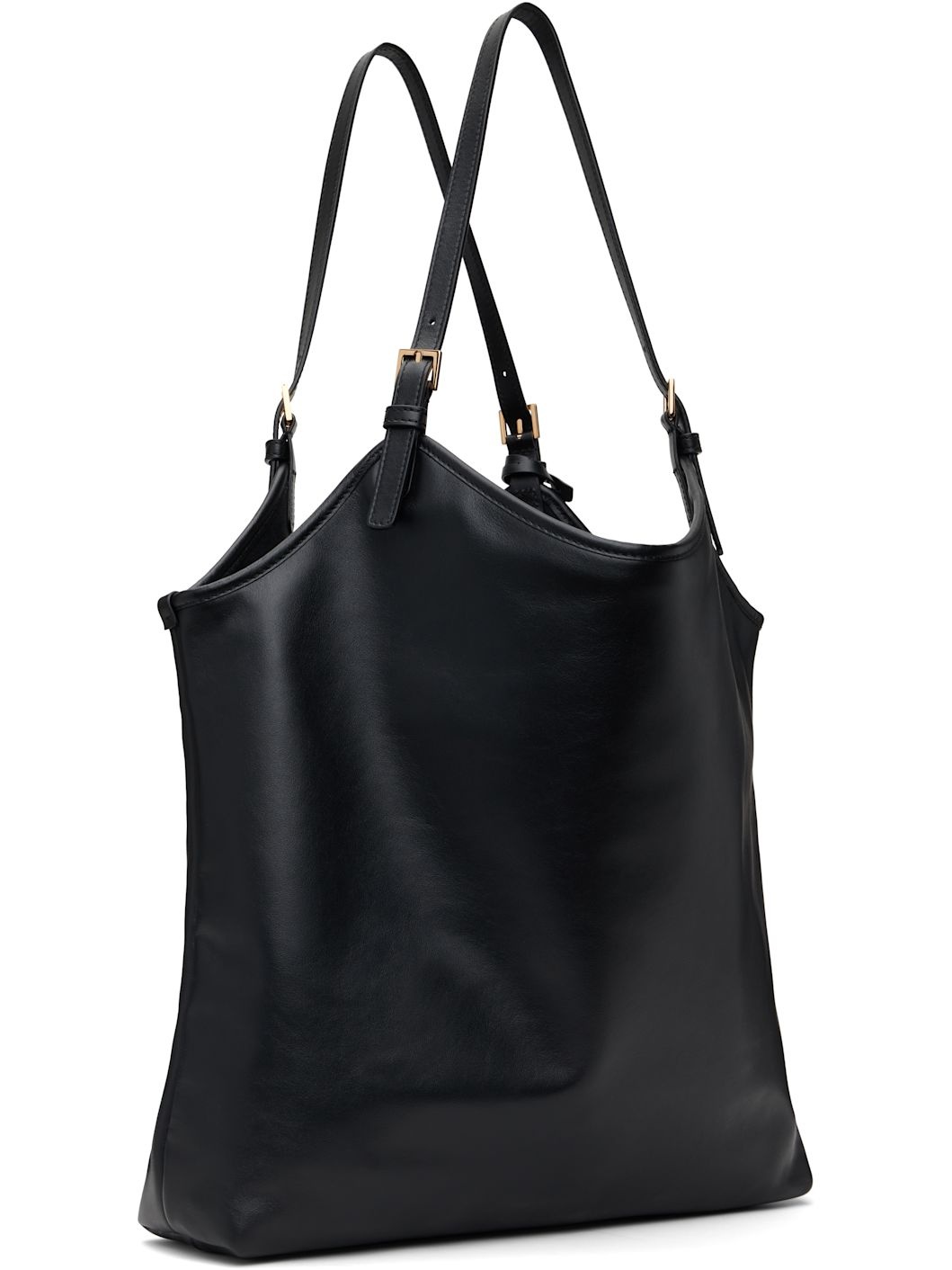 Black Calf Leather Tote - 3