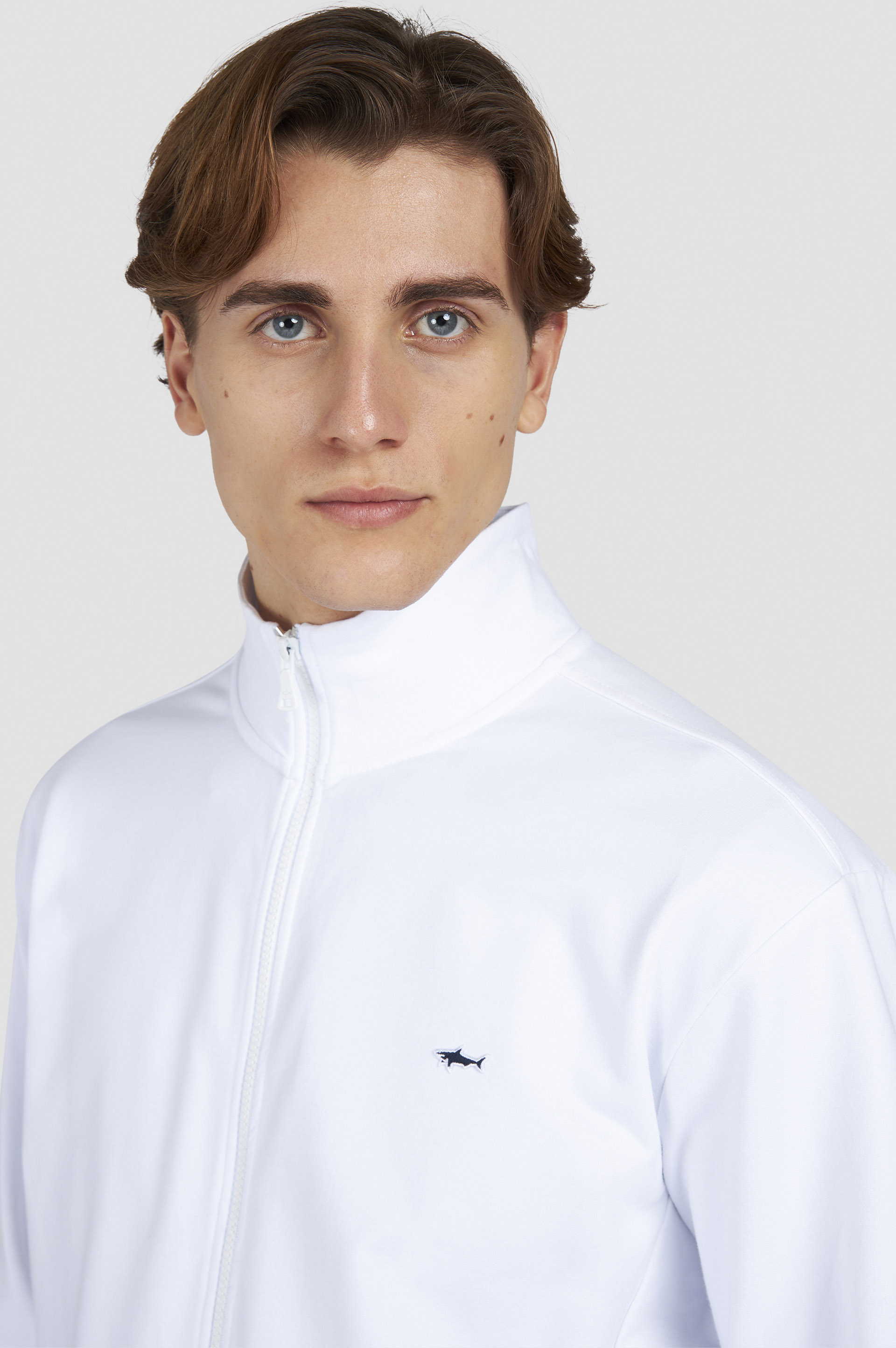 STRETCH FLEECE COTTON ZIP-UP SWEATSHIRT - 4