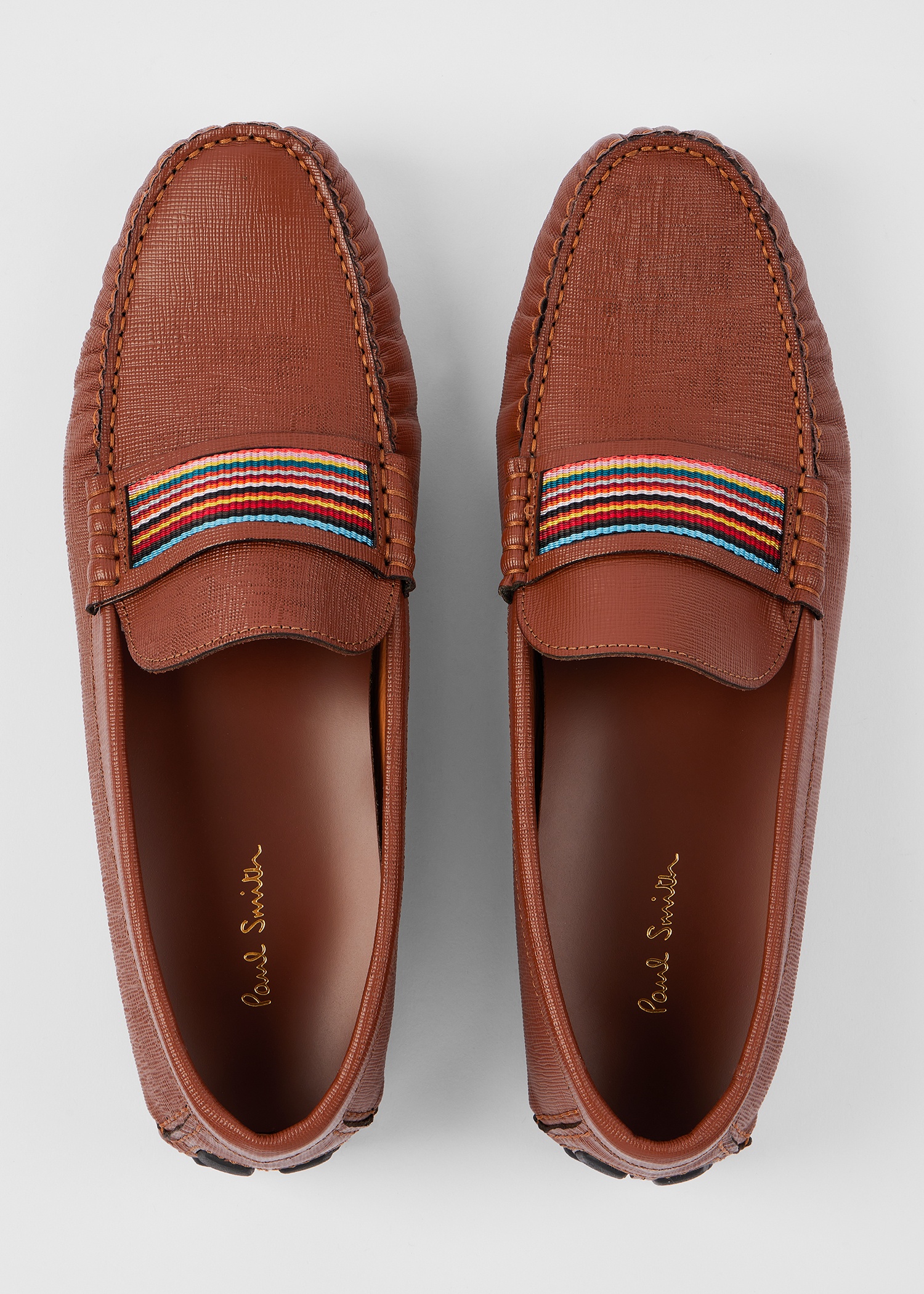 Tan Leather 'Colima' Driving Loafers - 3