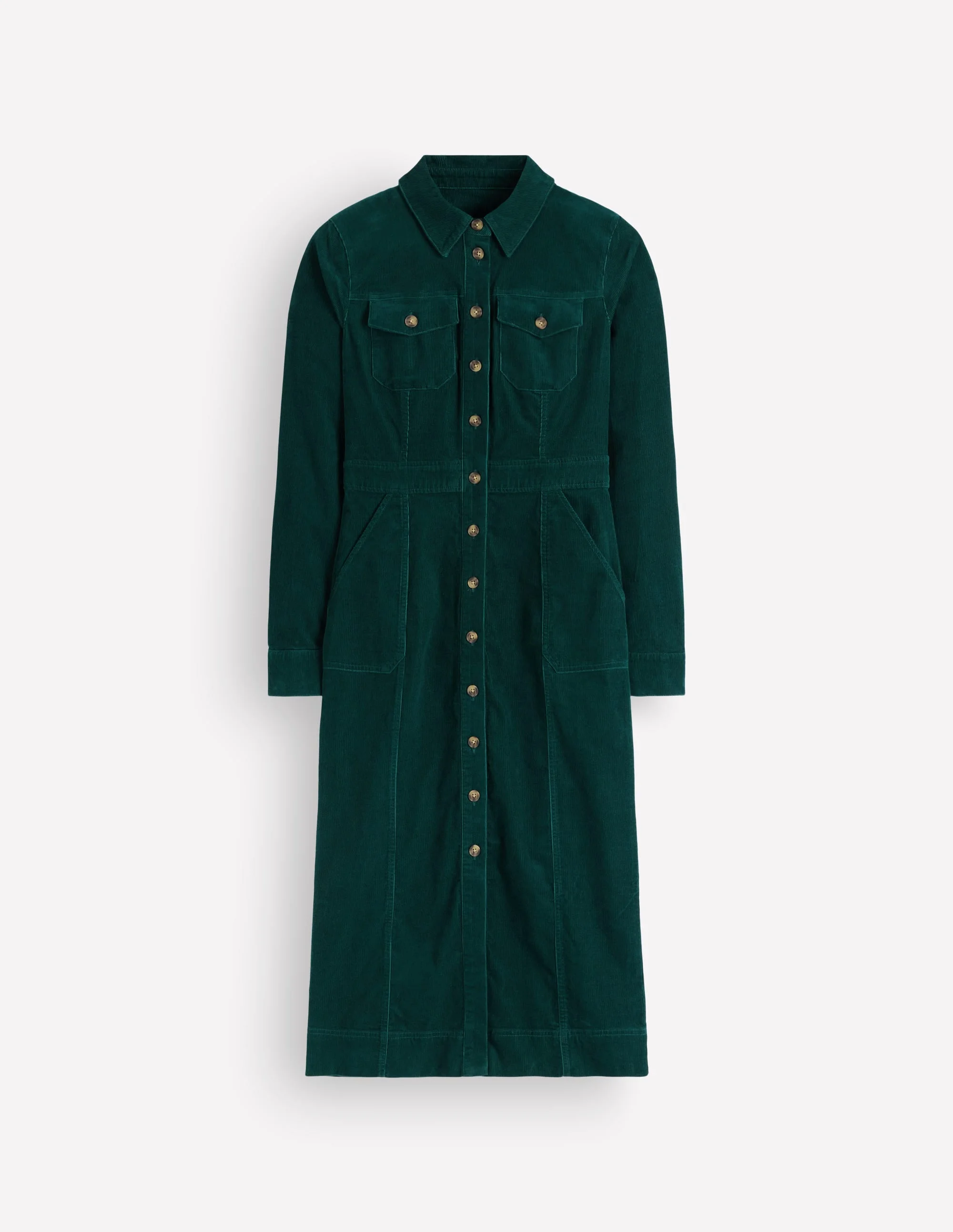 Fleur Cord Midi Dress-Midnight Teal - 1