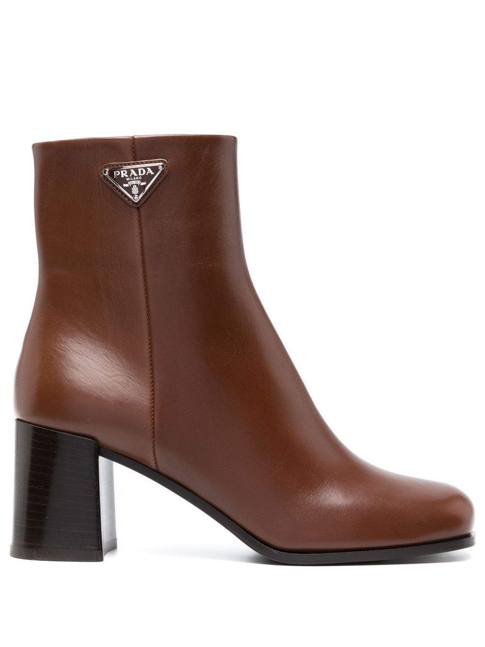 triangle-logo leather boots - 1