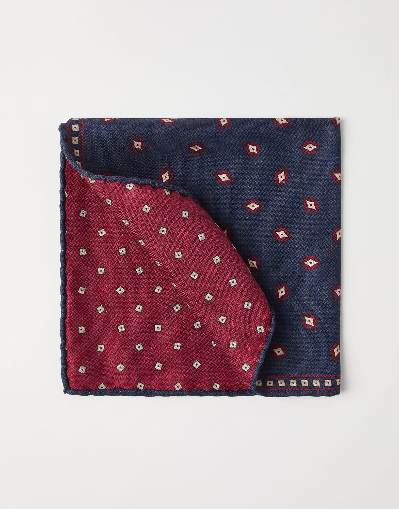 Silk pocket square with diamond design - 1