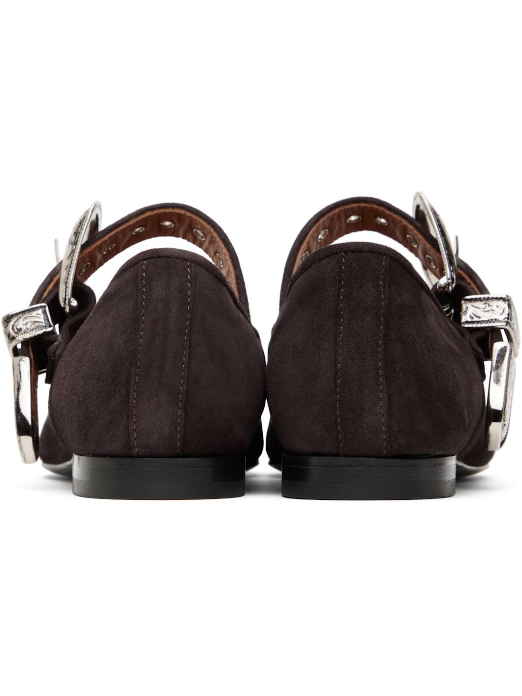 SSENSE Exclusive Brown Mary Jane Buckle Ballerina Flats - 2