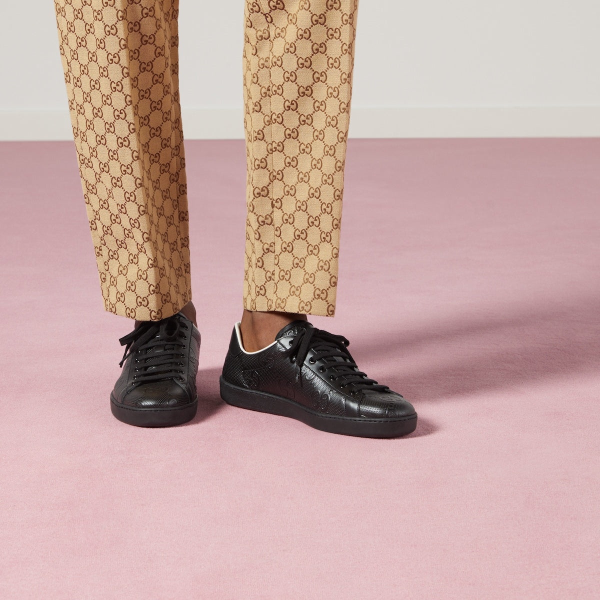 Gucci Ace GG Embossed Leather Sneakers - 4