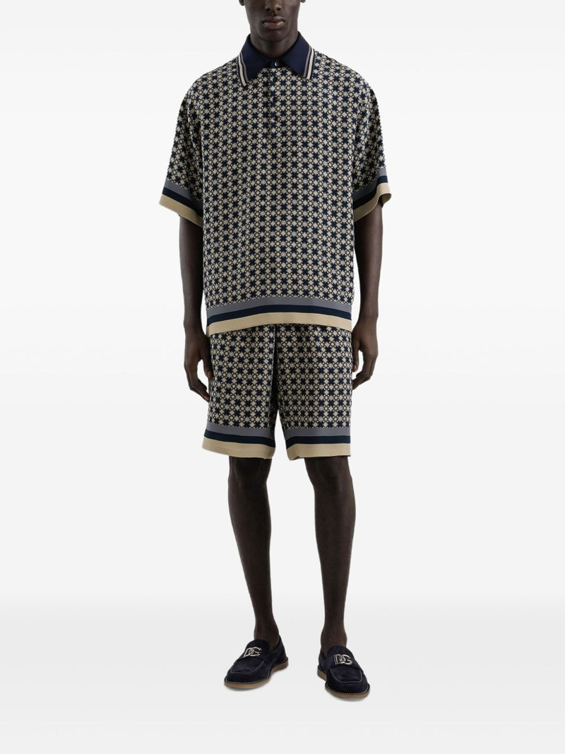 Dolce & Gabbana geometric-pattern drawstring shorts outlook