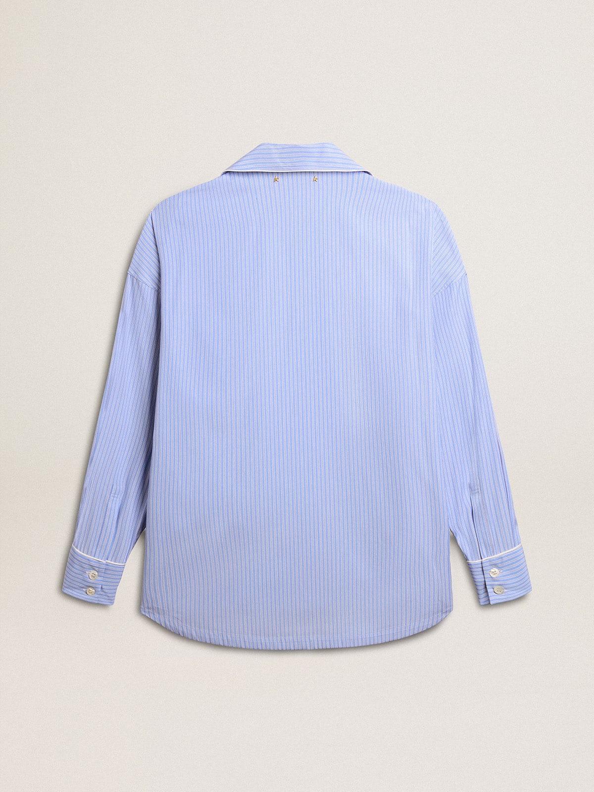 Women's shirt in striped cotton poplin - 7