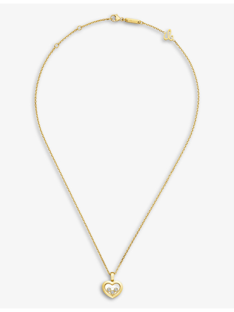 Chopard Happy Diamonds 18ct yellow-gold and 0.15ct diamond pendant necklace outlook