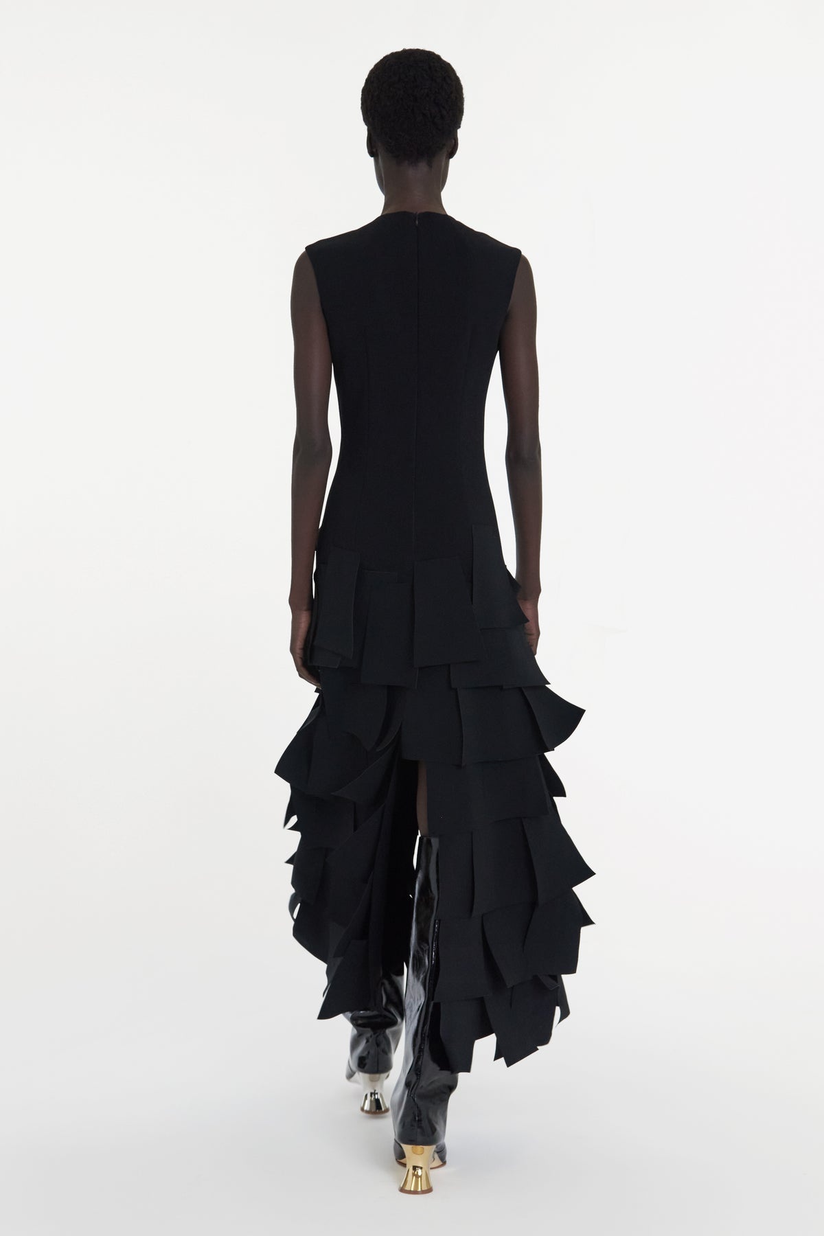 SLEEVELESS DRESS WITH LASER CUT ELEMENTS BLACK - 2