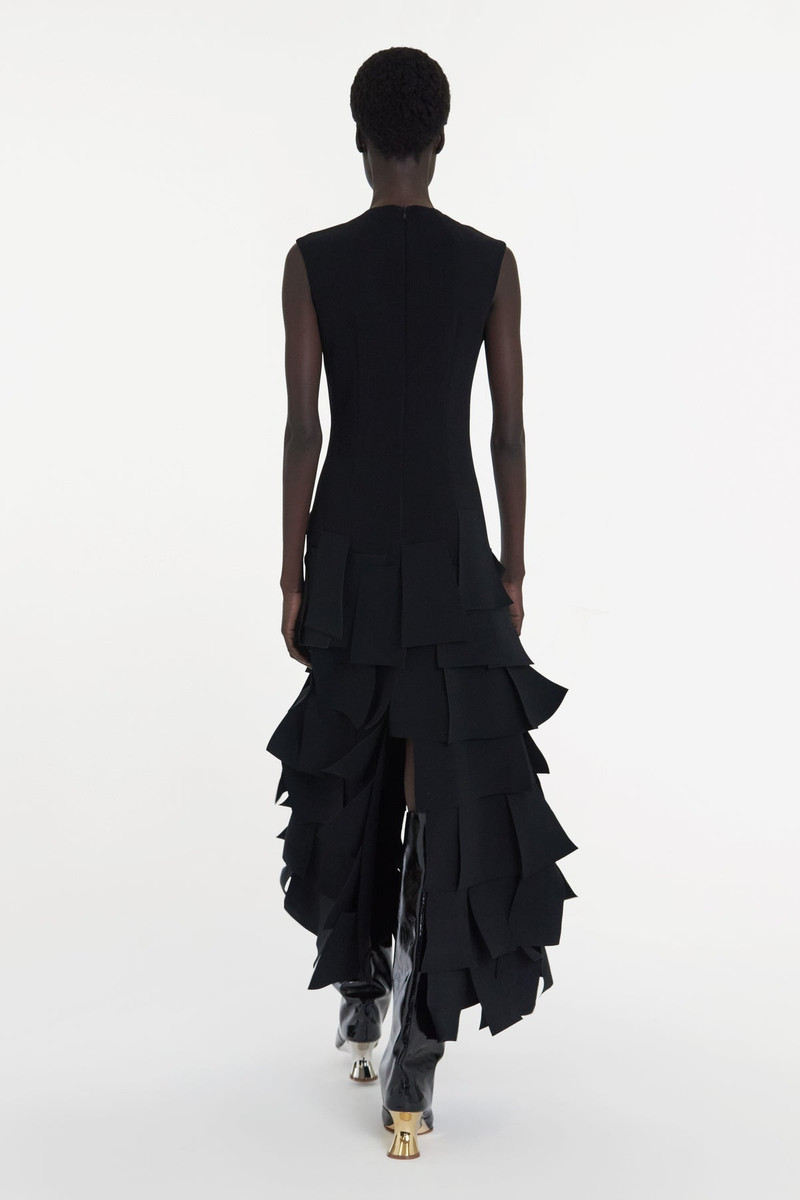 SLEEVELESS DRESS WITH LASER CUT ELEMENTS BLACK 2