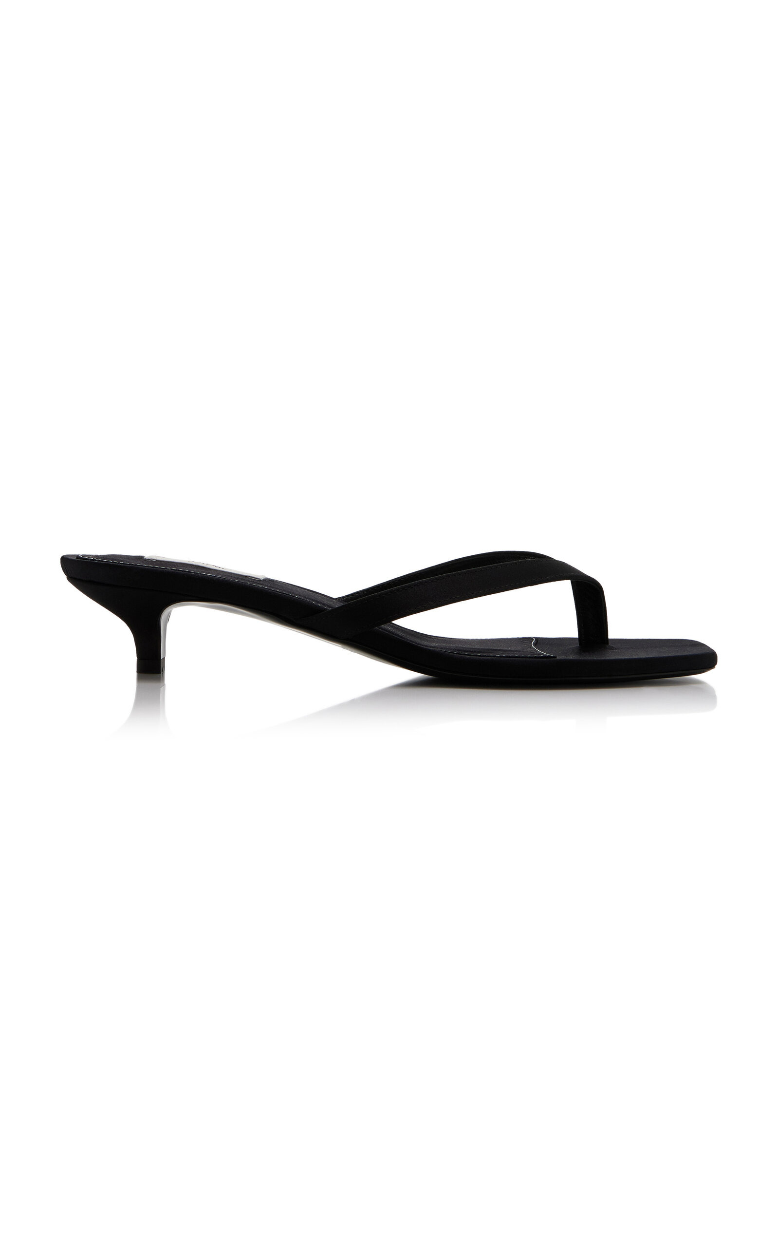 Satin Flip Flop Sandals black - 1