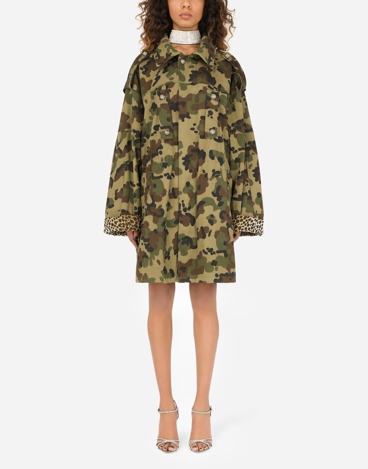 Camouflage-print cotton jacket - 1