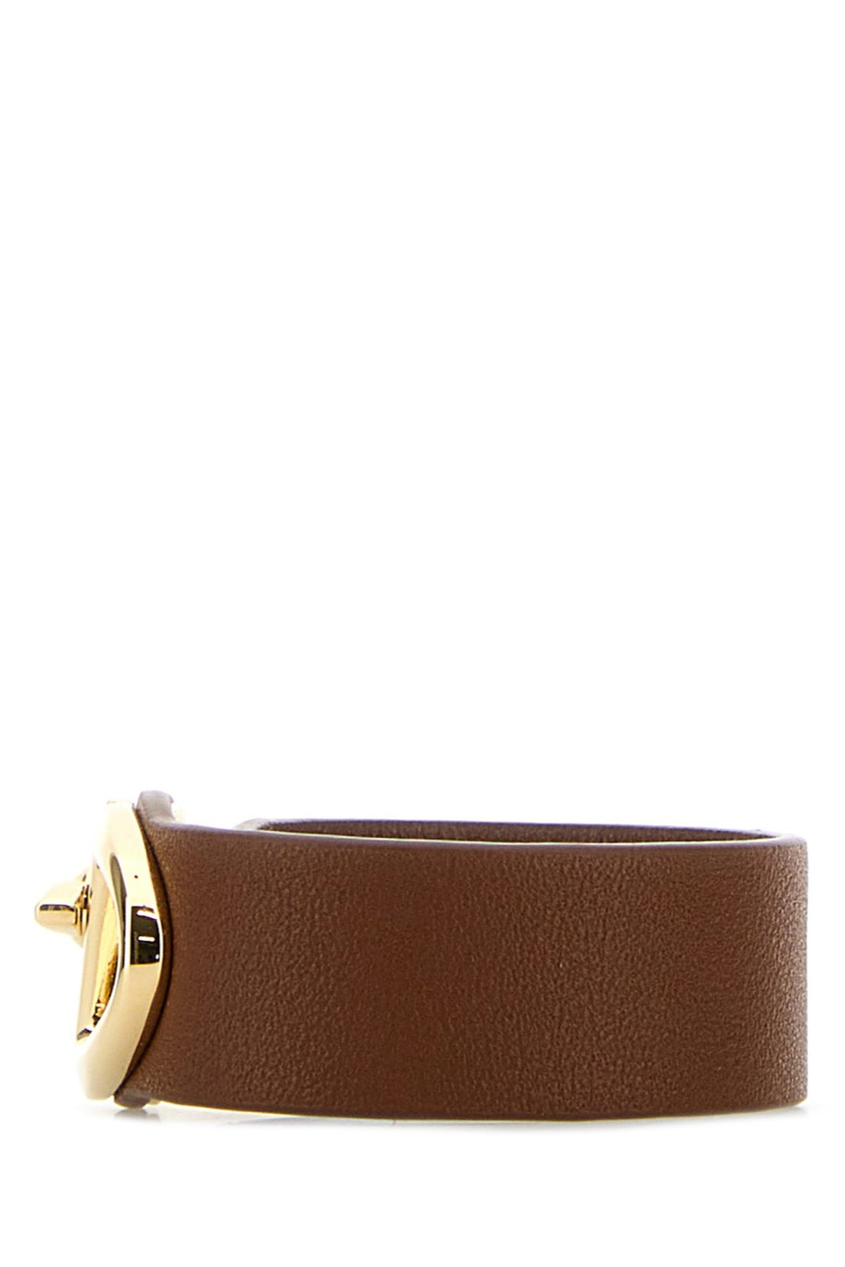 Brown leather VLogo bracelet - 2