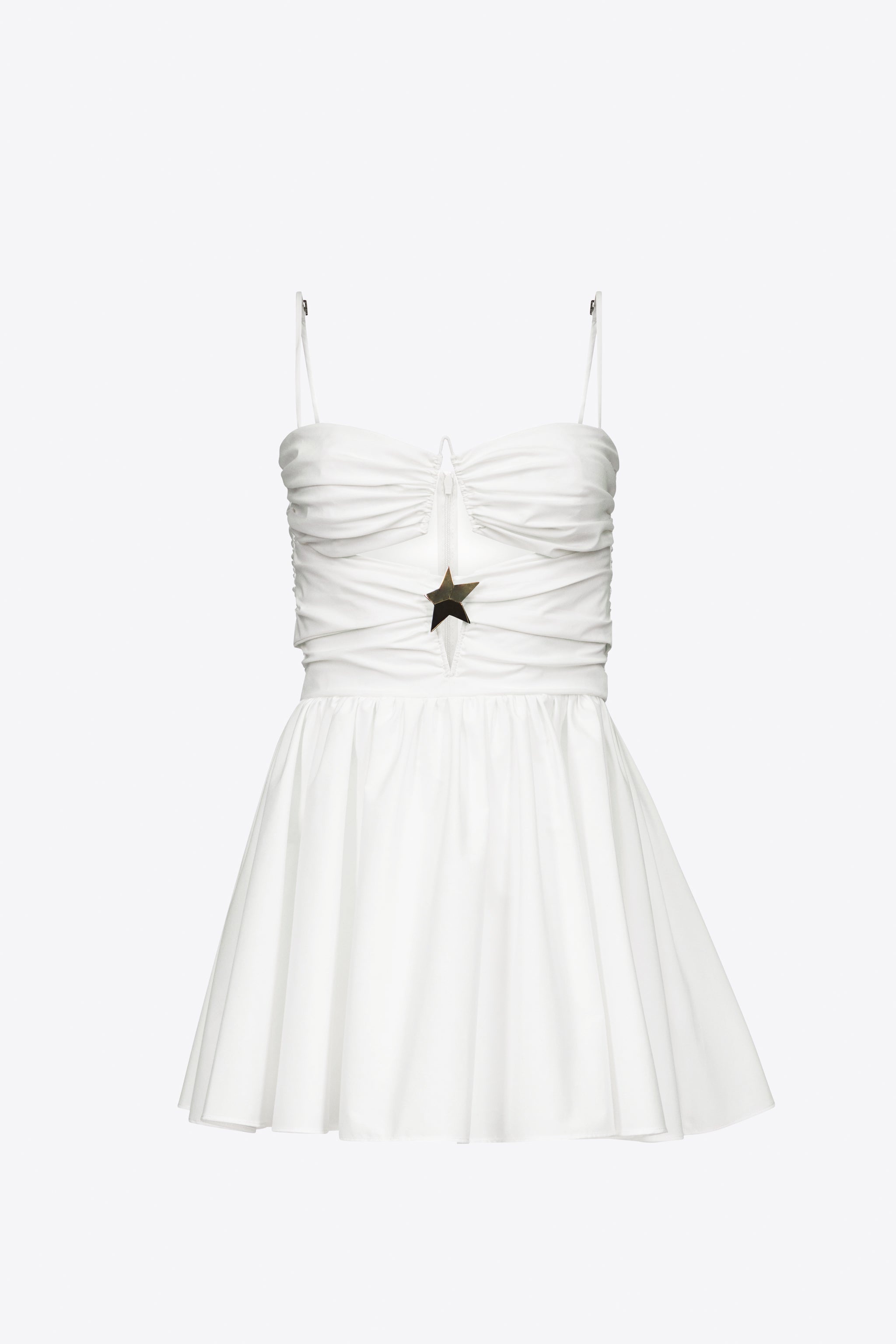 STAR CUTOUT POPLIN MINI DRESS - 1