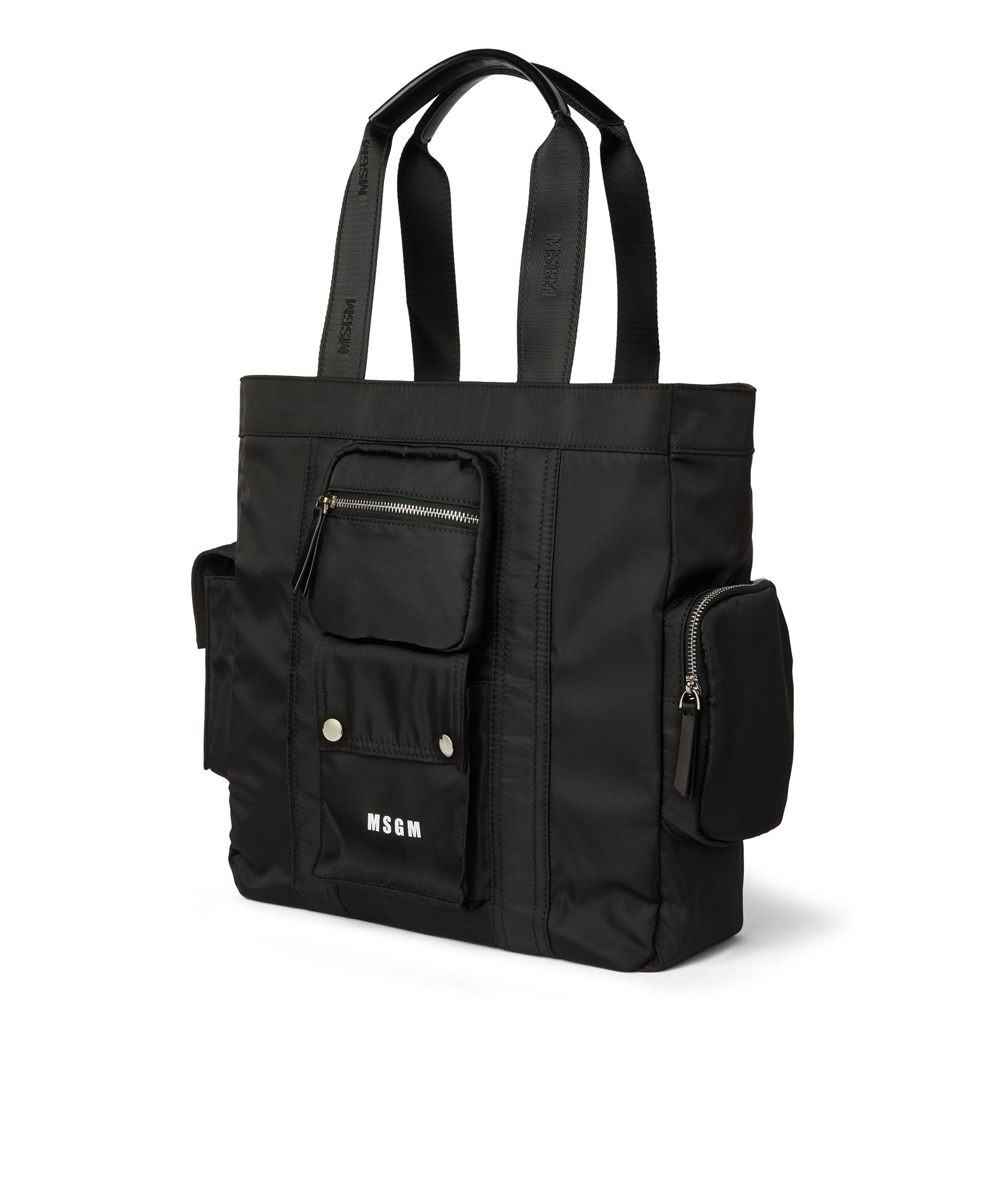 Multi-pocket nylon tote bag - 3