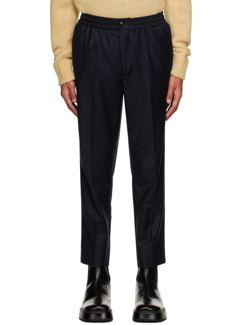 Navy Drawstring Trousers - 1