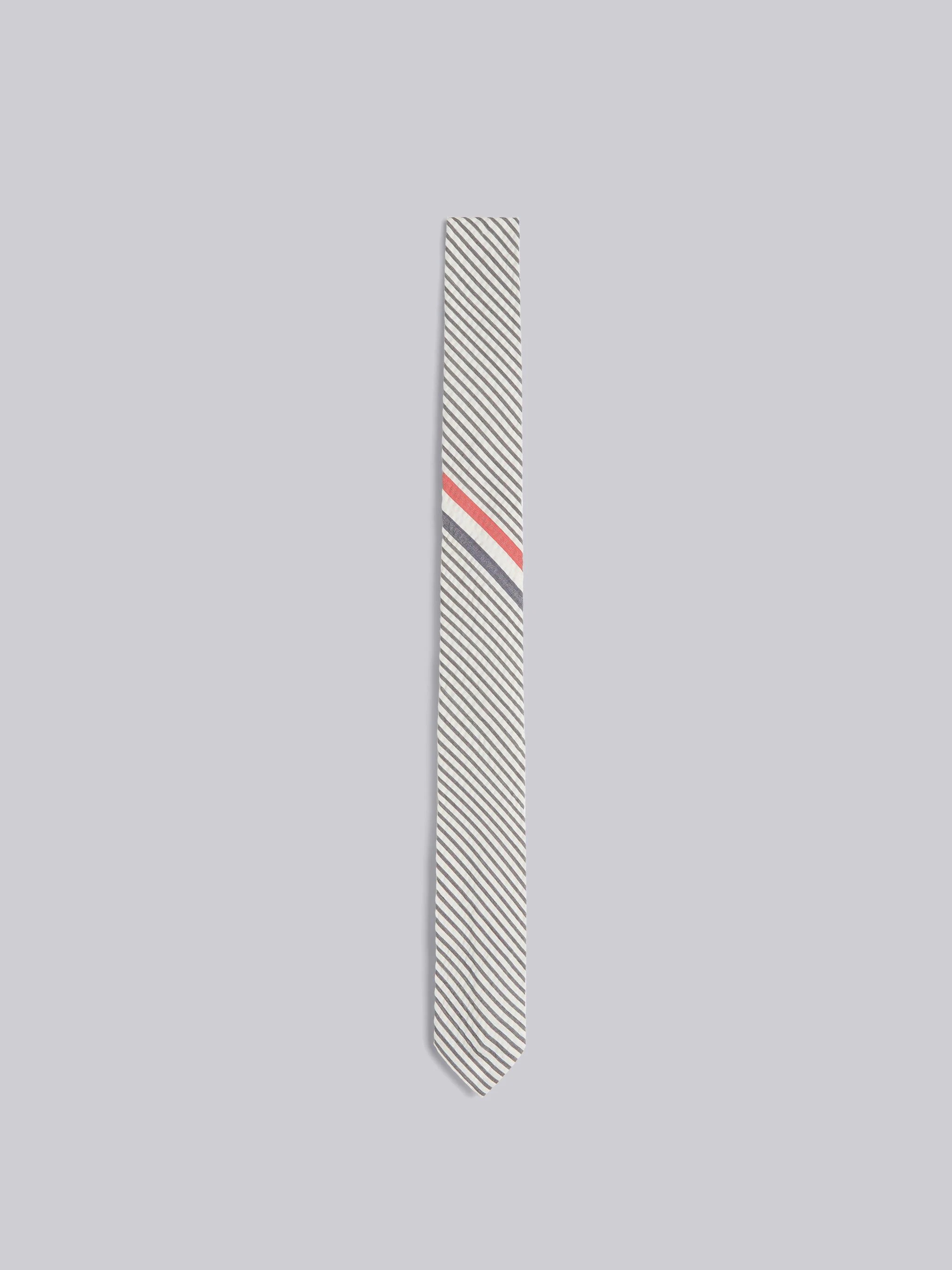 Medium Grey Wool Engineered RWB Tie - 1