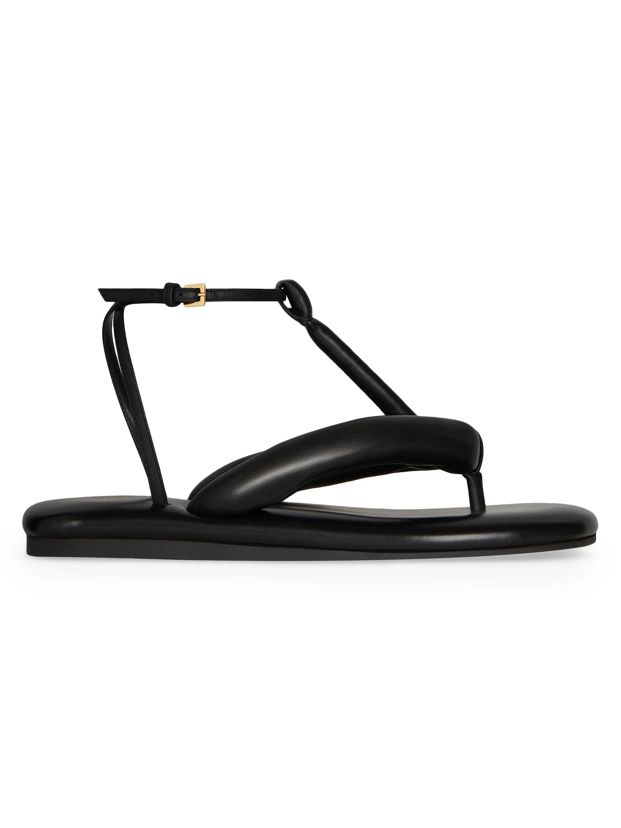 Women's Boudoir Bicolor Thongs in Nappa Leather - Black - 1