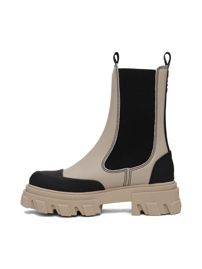 Taupe Cleated Mid Chelsea Boots 3