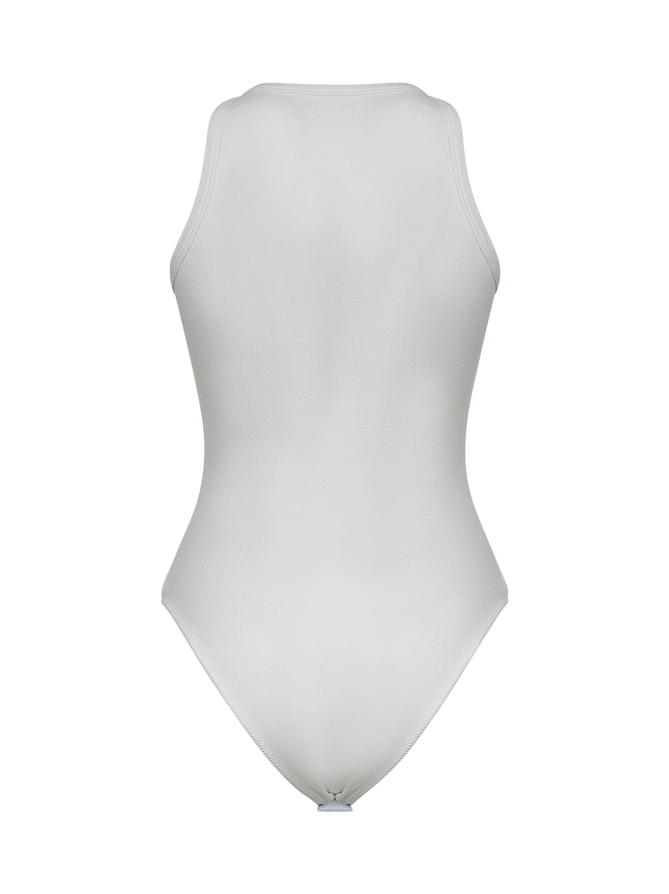 Alaïa Women White Ribbed Knit Tank Bodysuit - 2