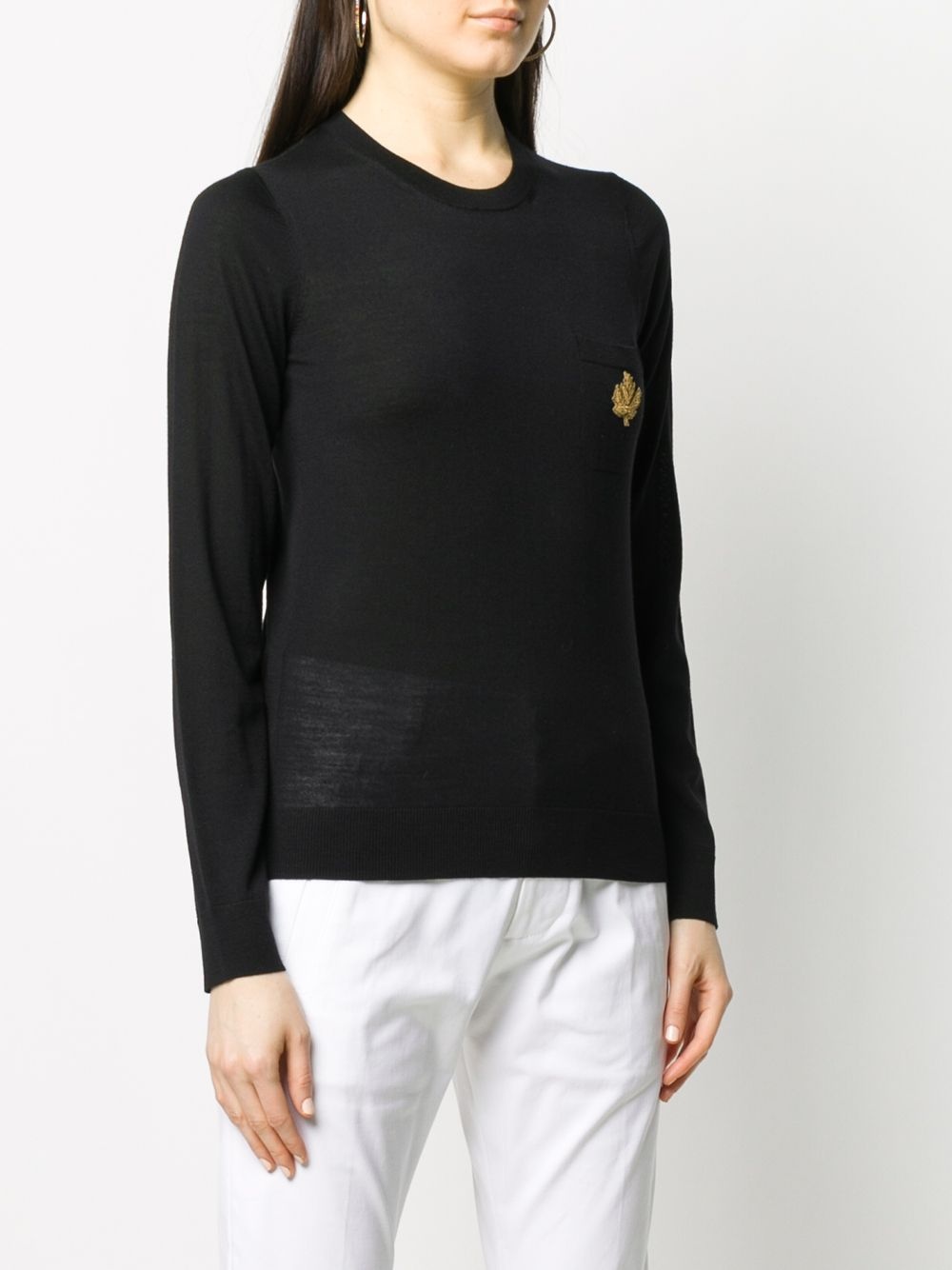 embellished patch pocket wool jumper - 3