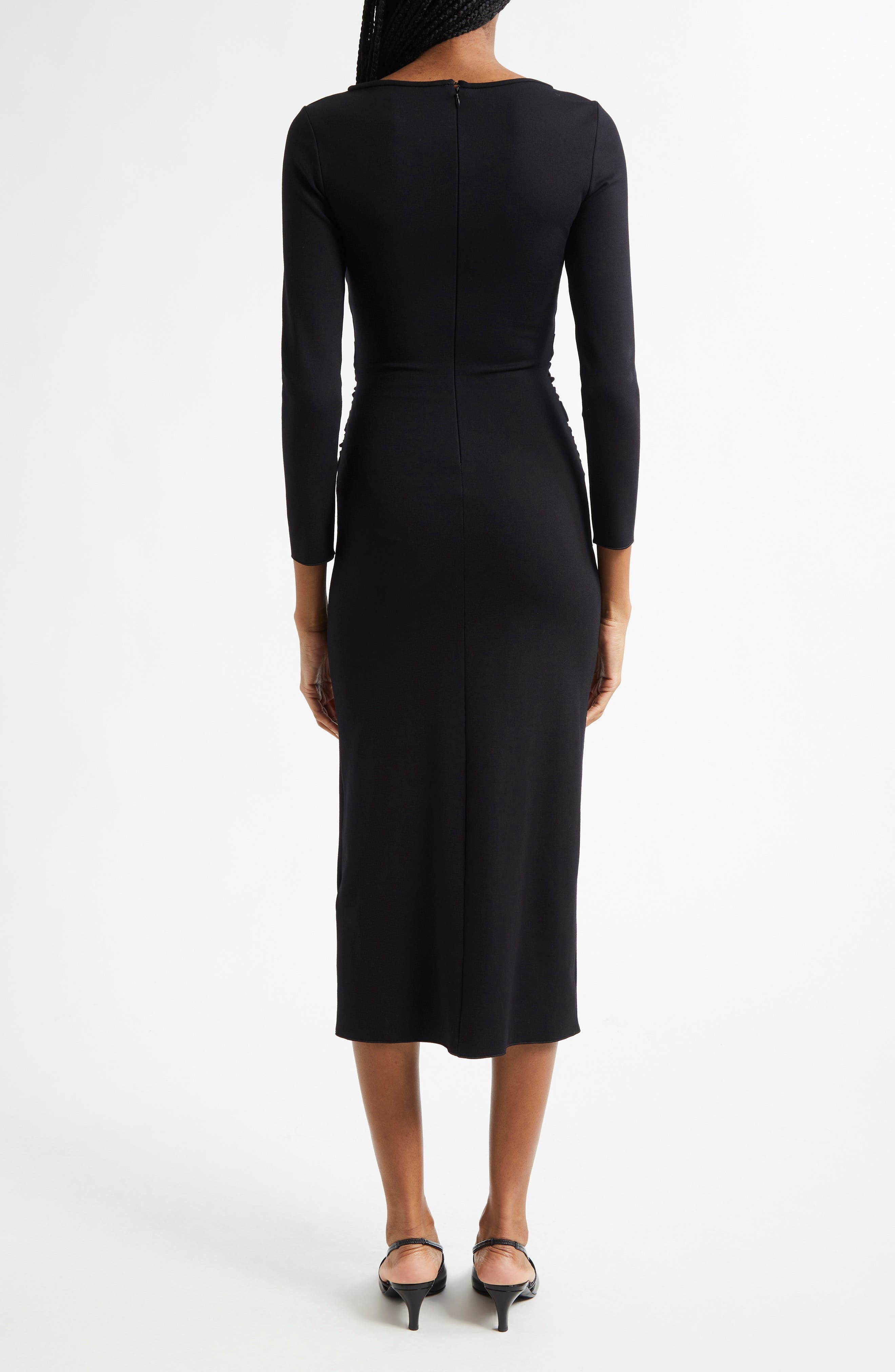 Emporio Armani Punto Milano Long Sleeve Jersey Dress in Black at Nordstrom - 2