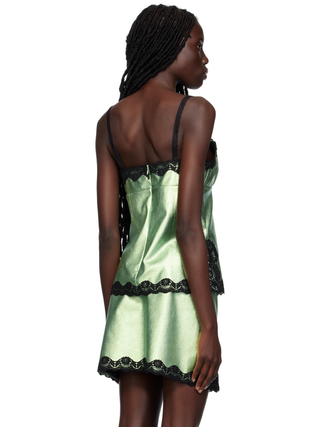 Green Metallic Faux-Leather Camisole - 3