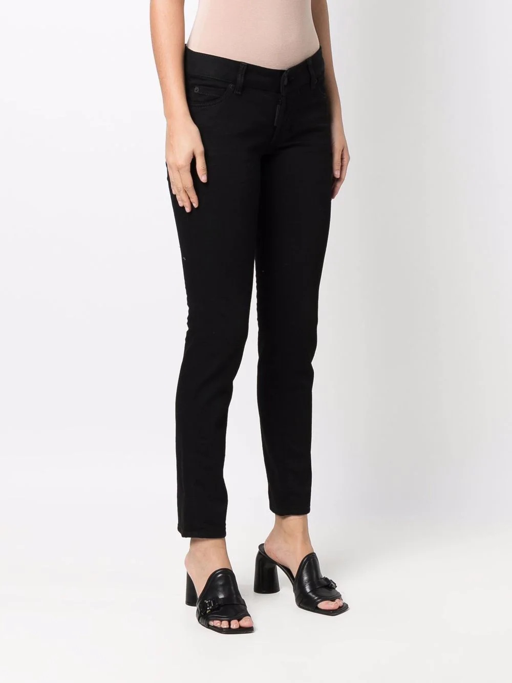 logo-patch skinny denim trousers - 8