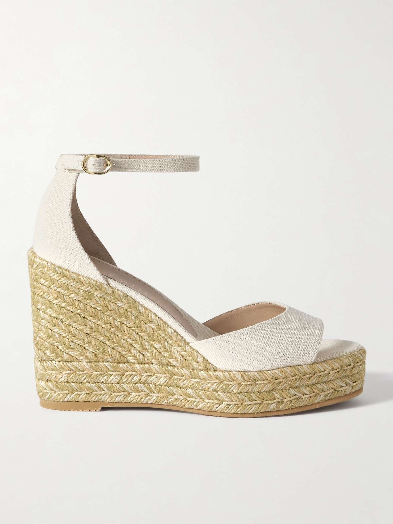 Linen espadrille wedge sandals - 1