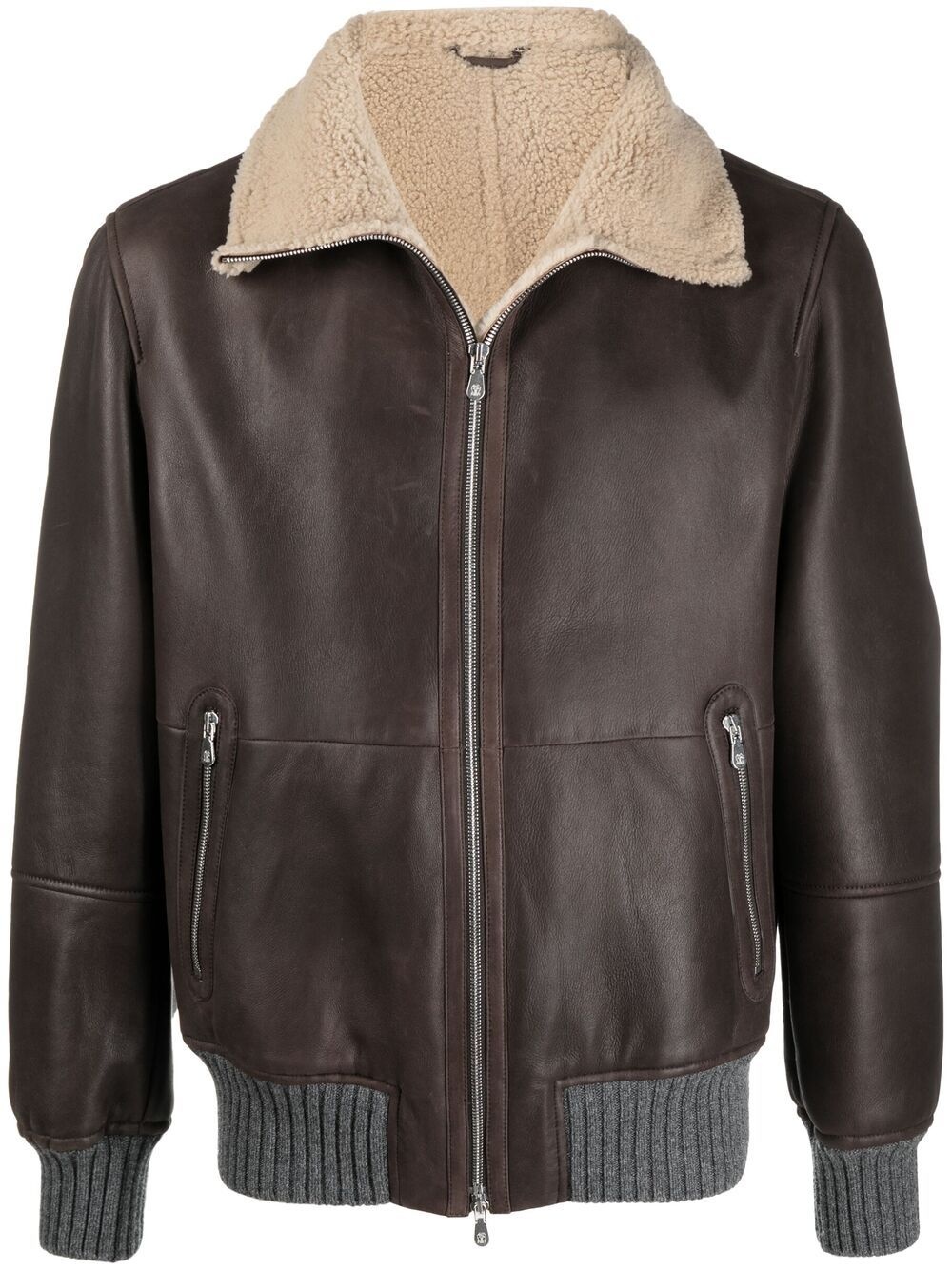 aviator leather jacket - 1