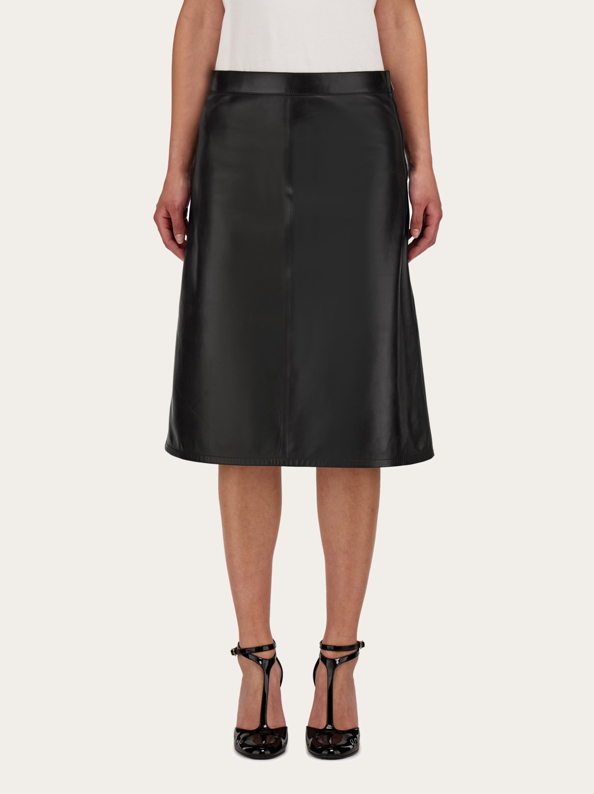 A-line midi suede skirt - 2