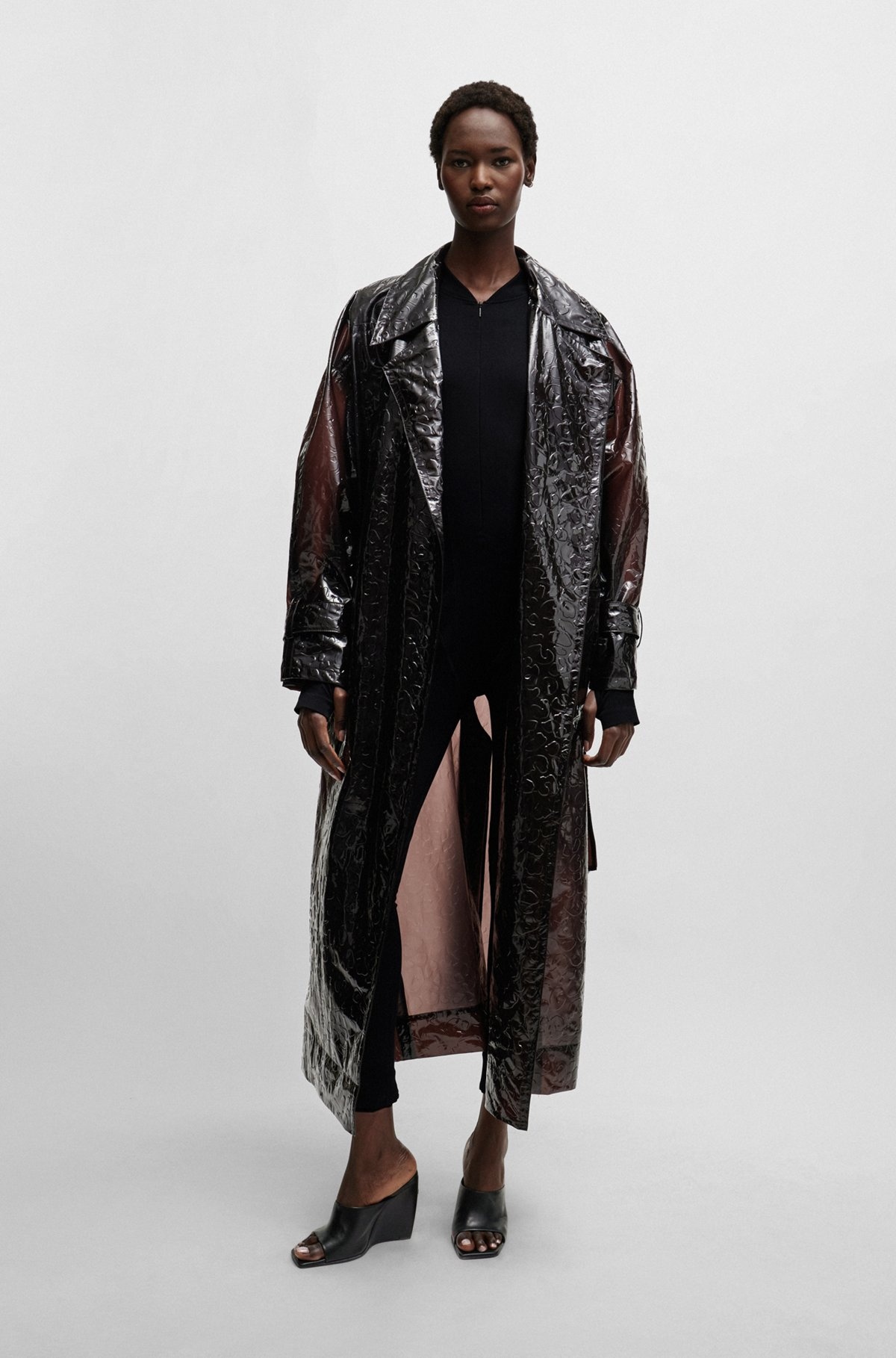 NAOMI X BOSS OVERSIZE RAINCOAT WITH LEOPARD-PATTERN EMBOSSING - 2