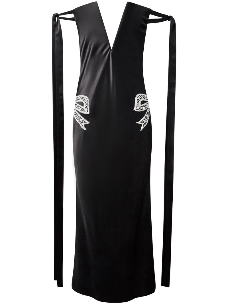 tied-sleeve strapless dress 1