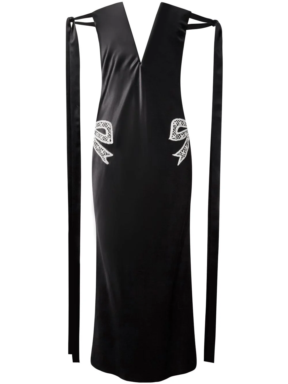 tied-sleeve strapless dress - 1