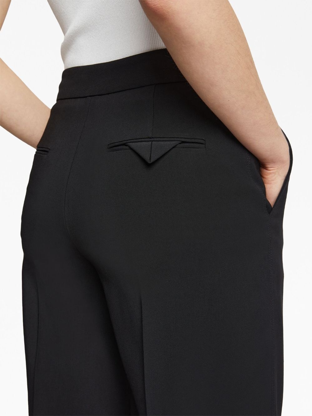 crepe pressed-crease tailored trousers - 6