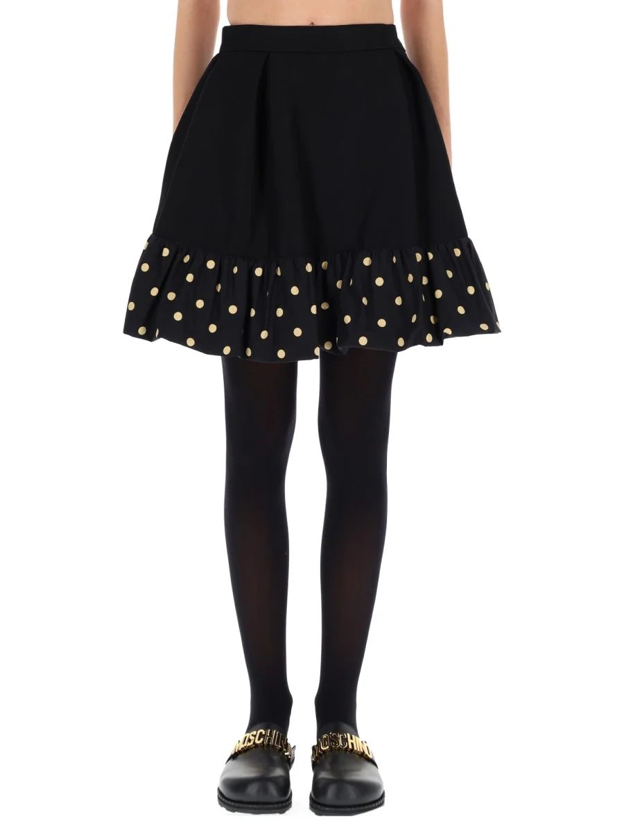 WOOL BLEND POLKA DOTS SKIRT - 1