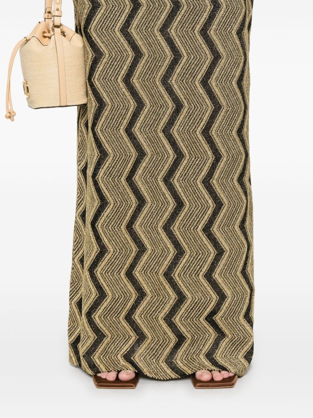 zigzag-woven maxi dress - 4