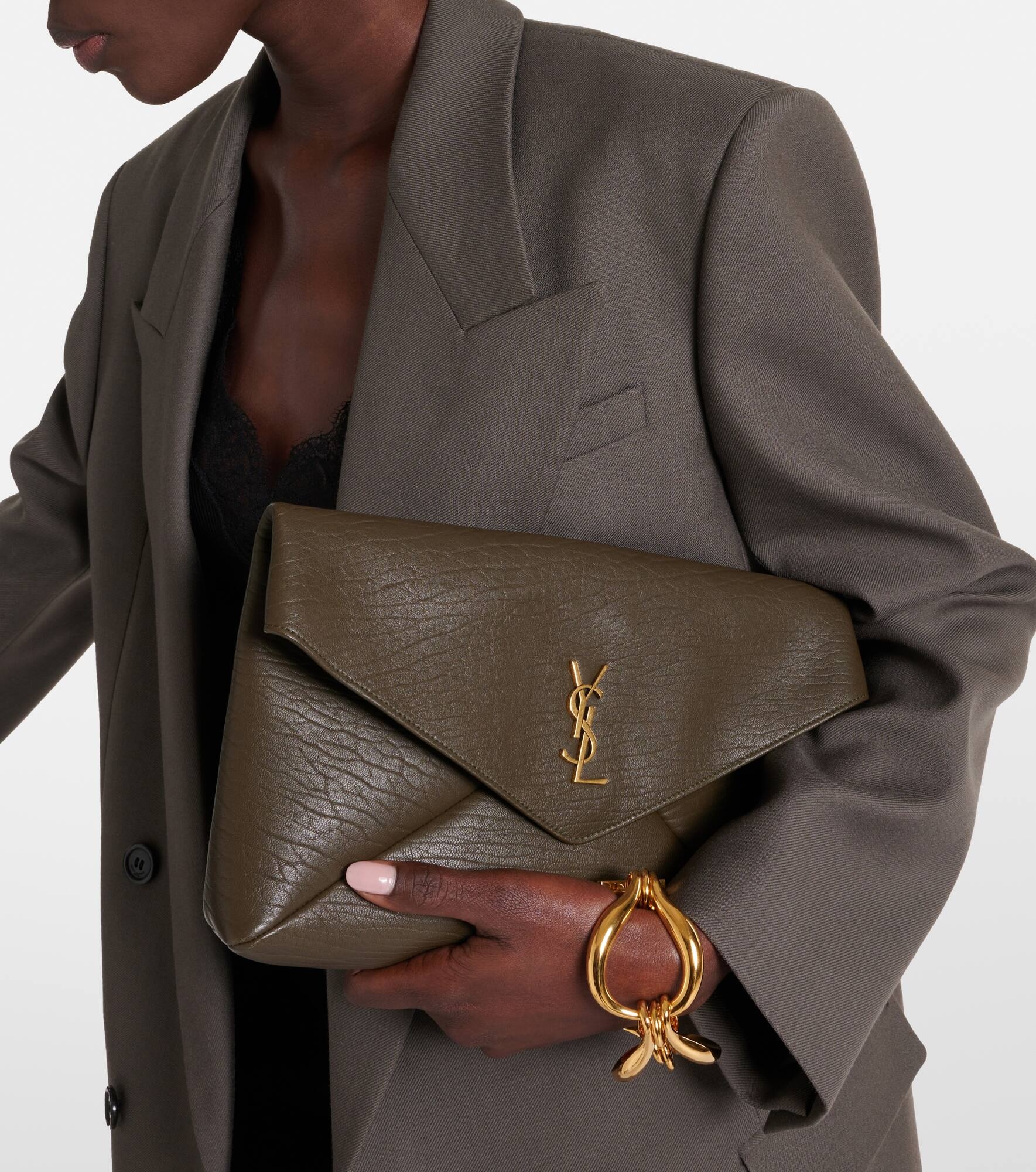 Cassandre Large leather clutch - 2