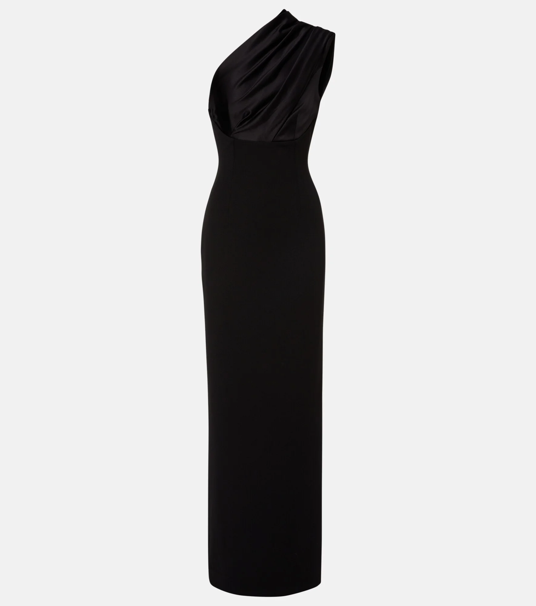 Gracie one-shoulder satin-trimmed gown - 1
