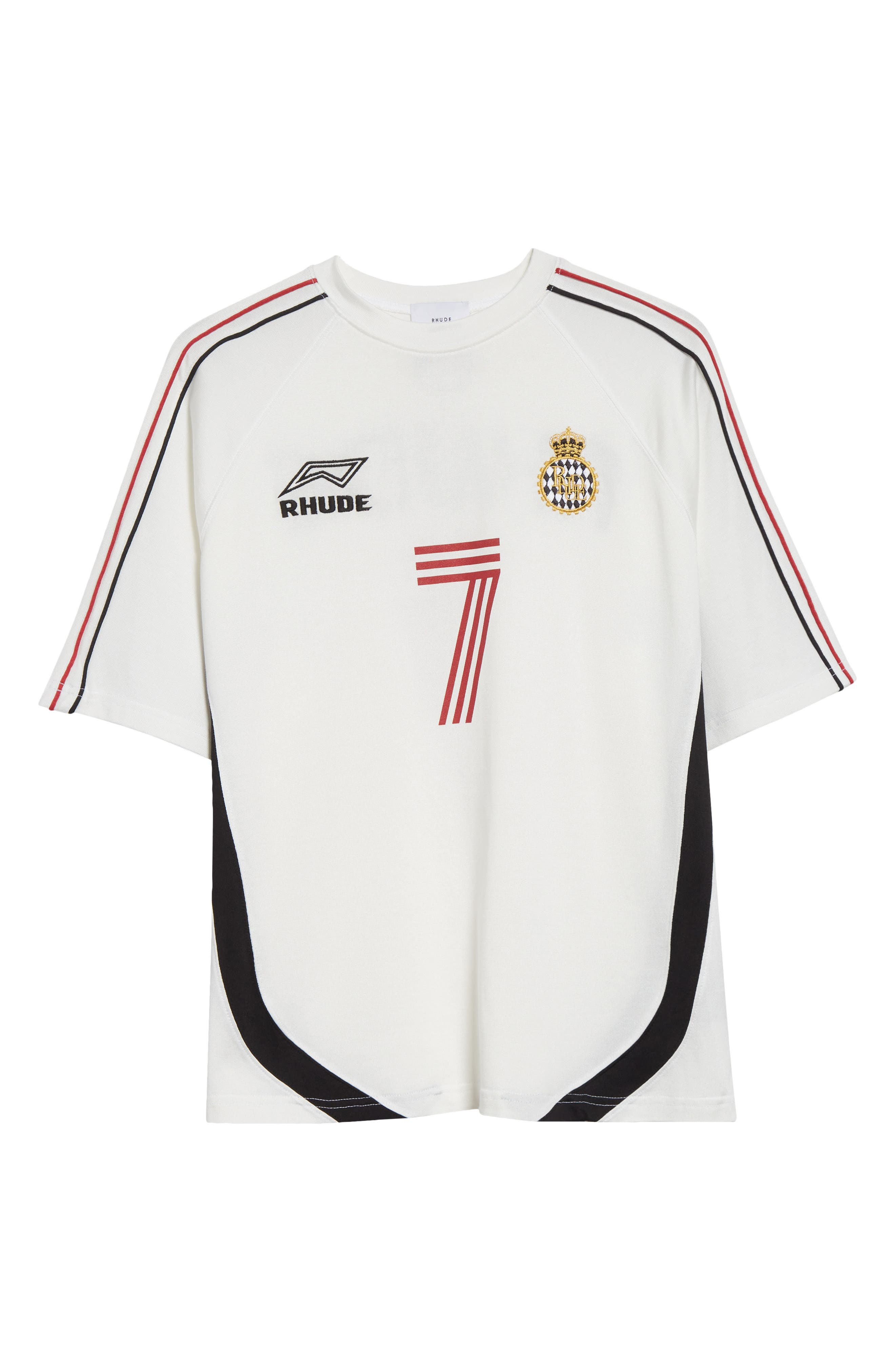 Rhude Lundun Soccer Jersey in White /Black /Red 3113 at Nordstrom - 5