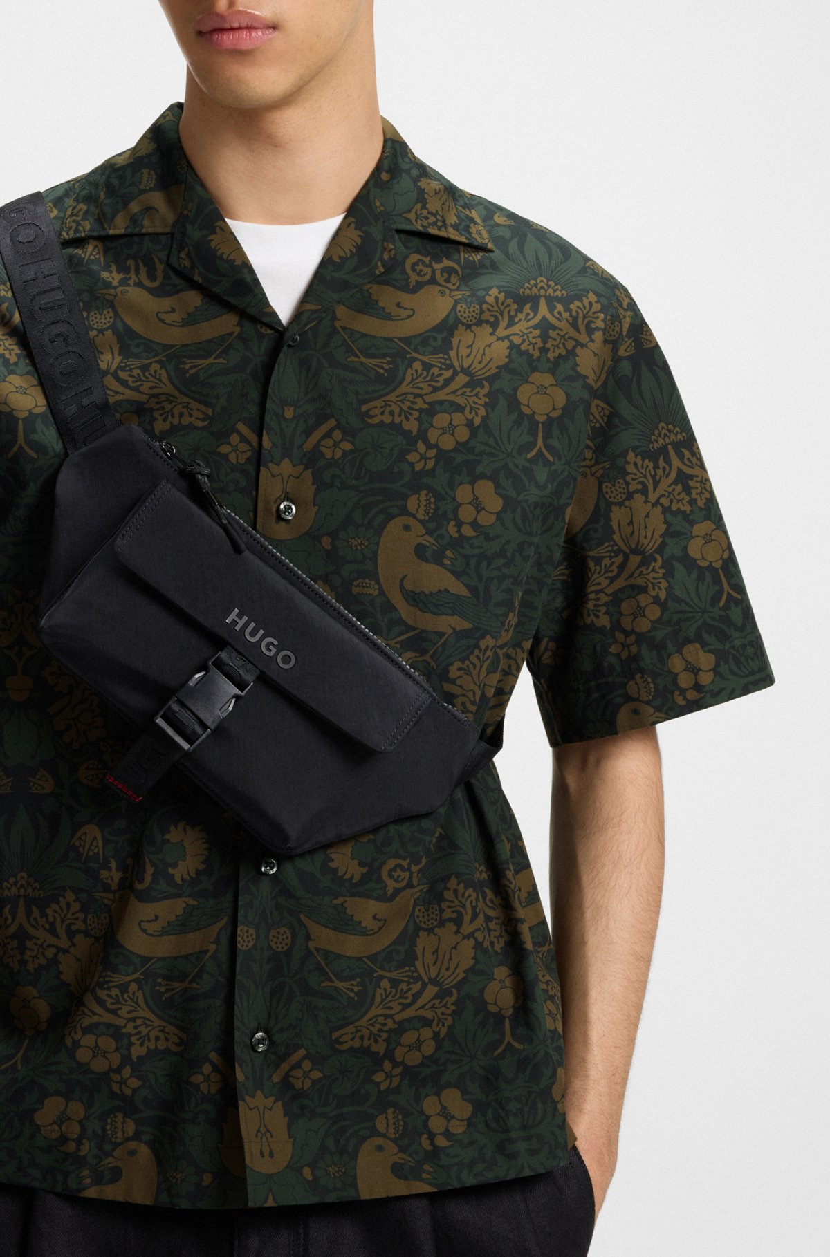 OVERSIZE-FIT SHIRT IN PRINTED COTTON POPLIN - 6