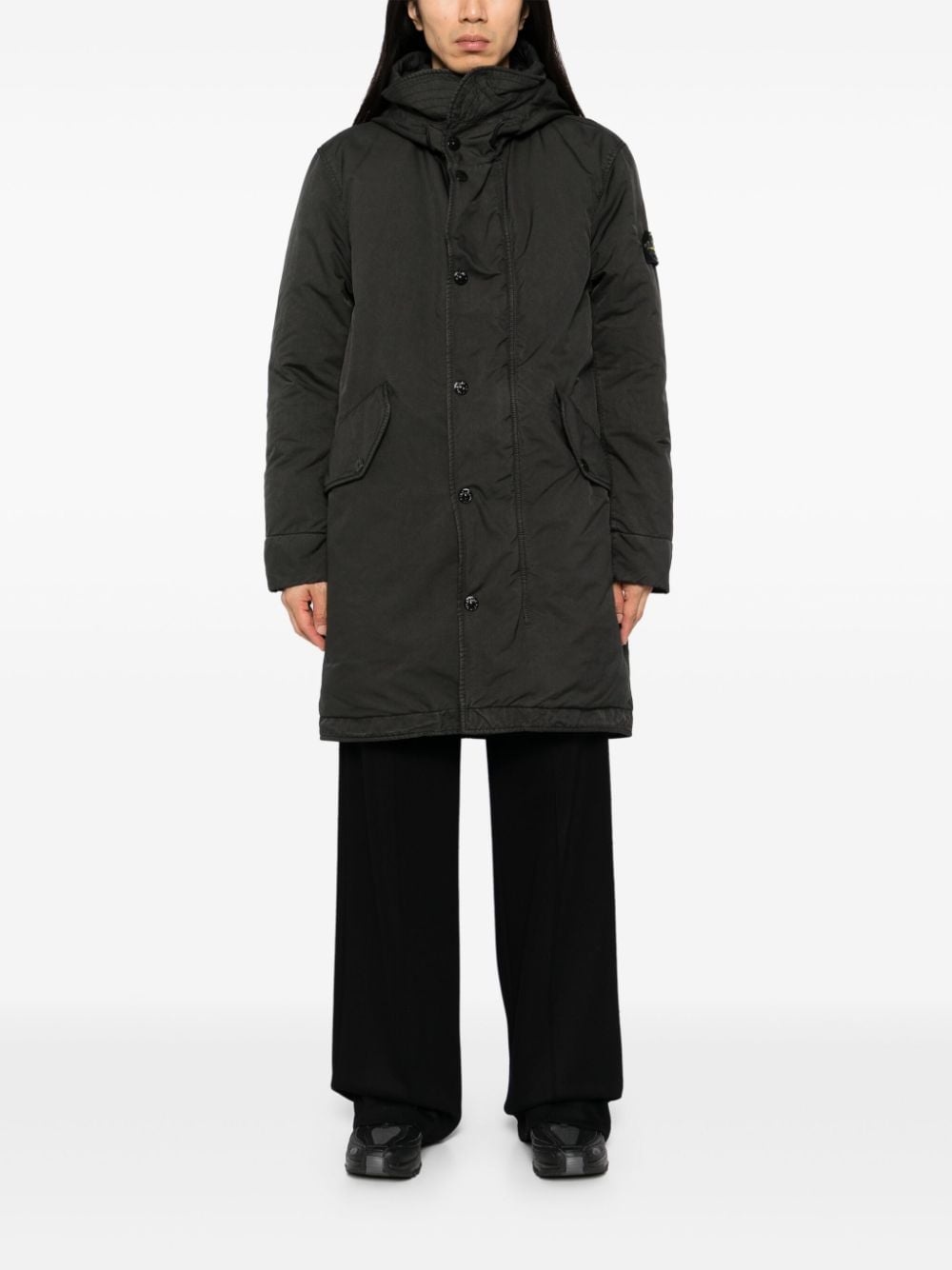 buttoned-up down jacket - 2