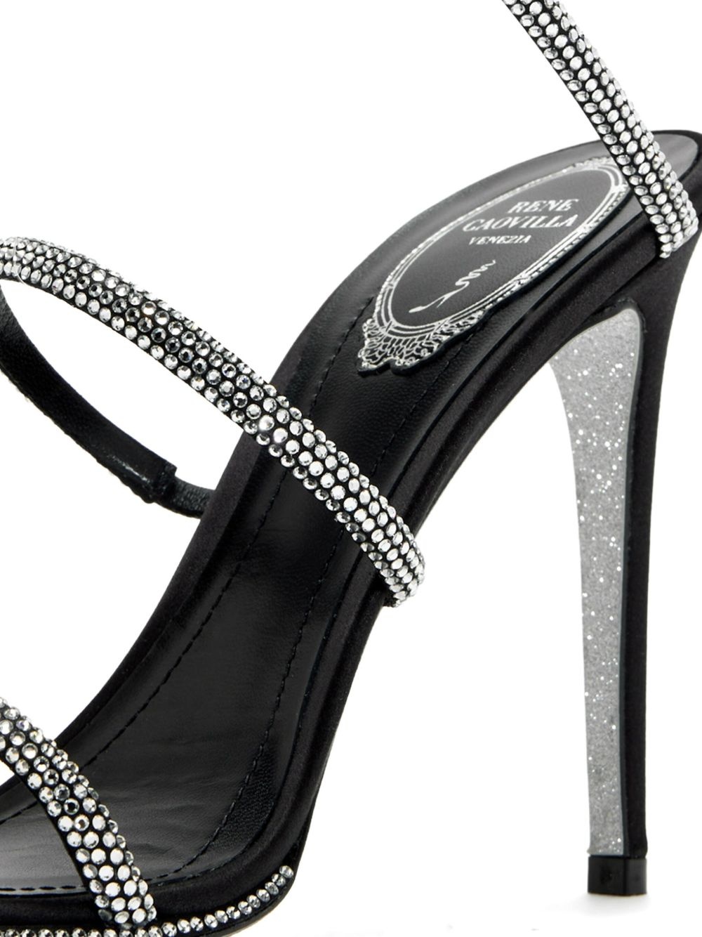 105mm Cleo Anthracite crystal-embellished spiral-strap sandals - 4