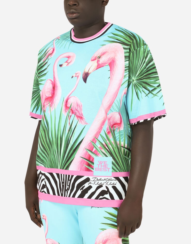 Cotton T-shirt with flamingo print - 4