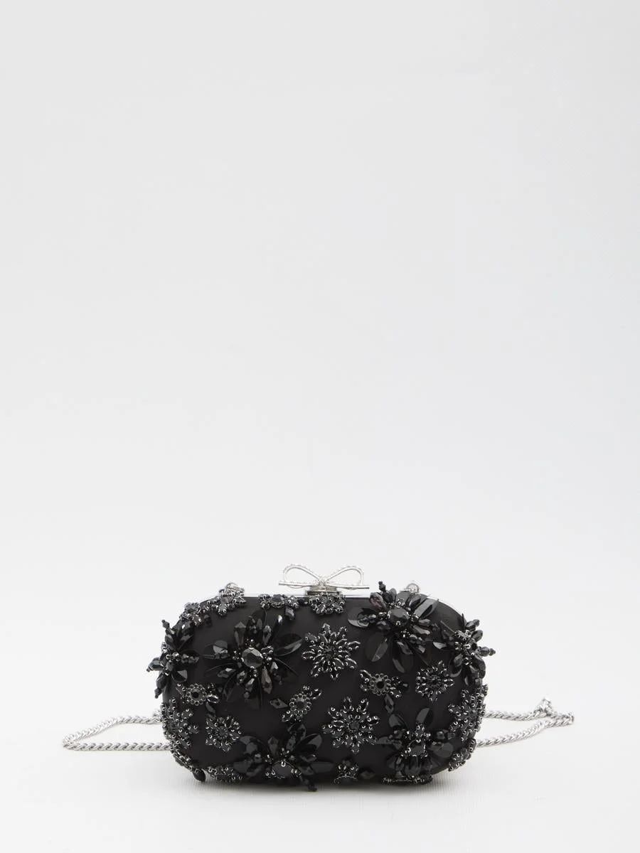 Self-Portrait Floral Crystal Clutch Bag - 1