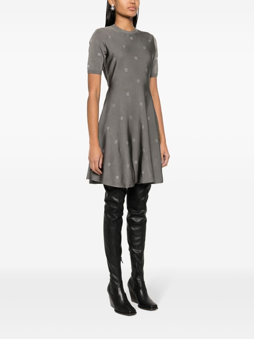 4G-motif flared minidress - 3