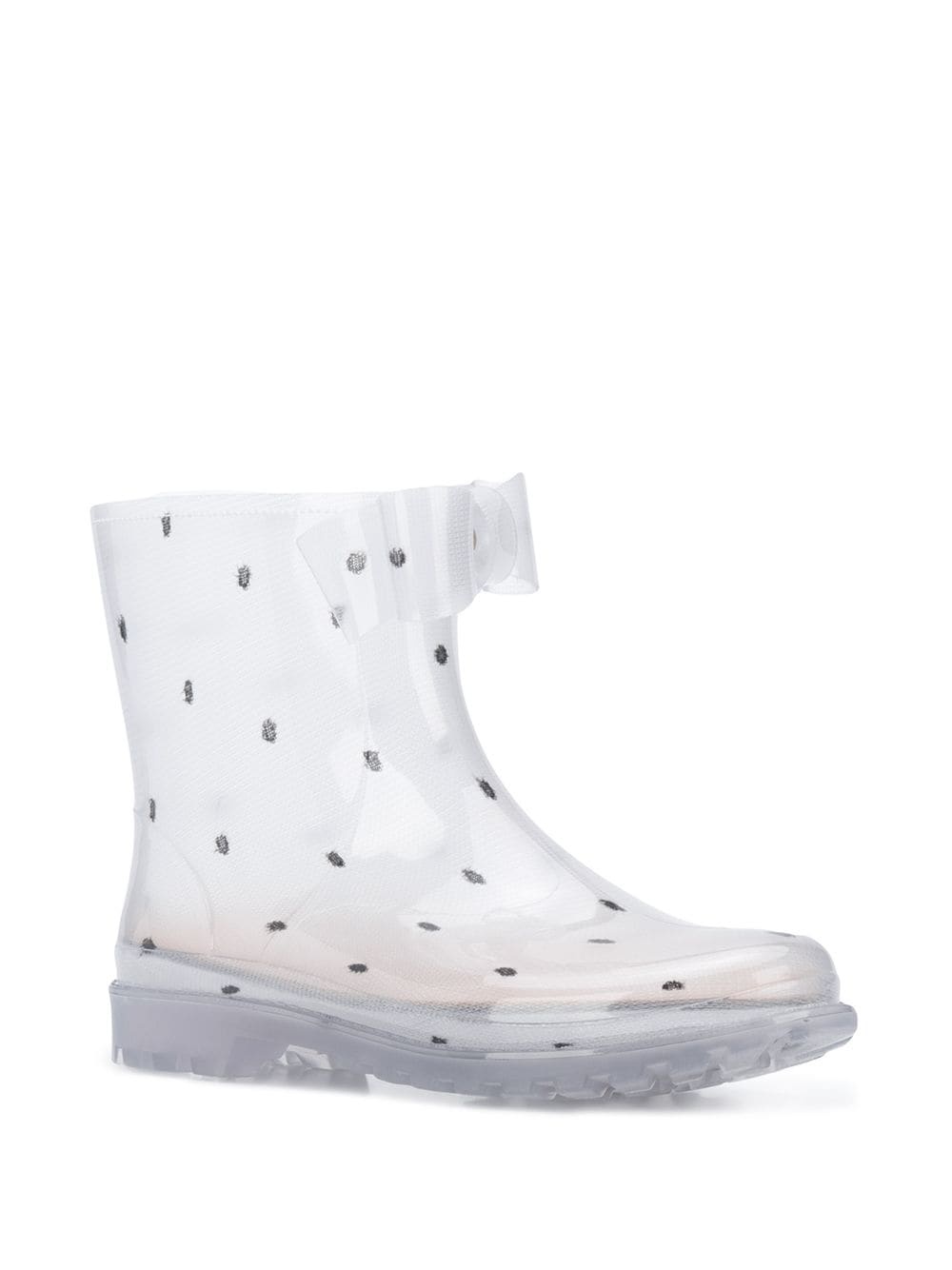 RED(V)  point d'esprit tulle rain boots - 2