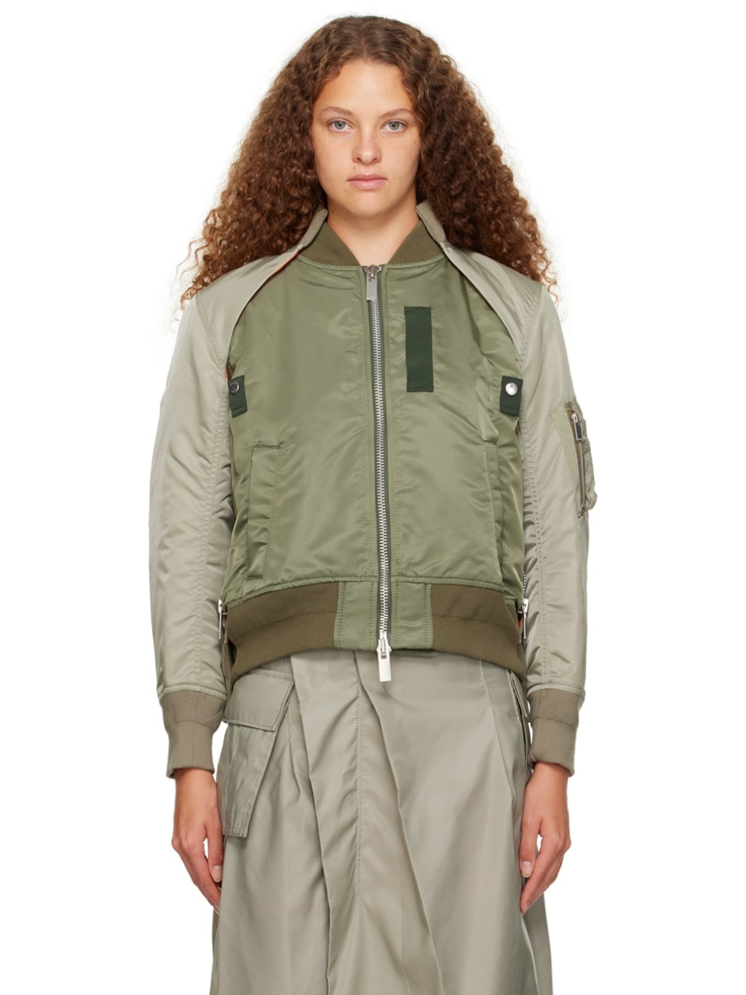 Khaki Convertible Bomber Jacket - 1